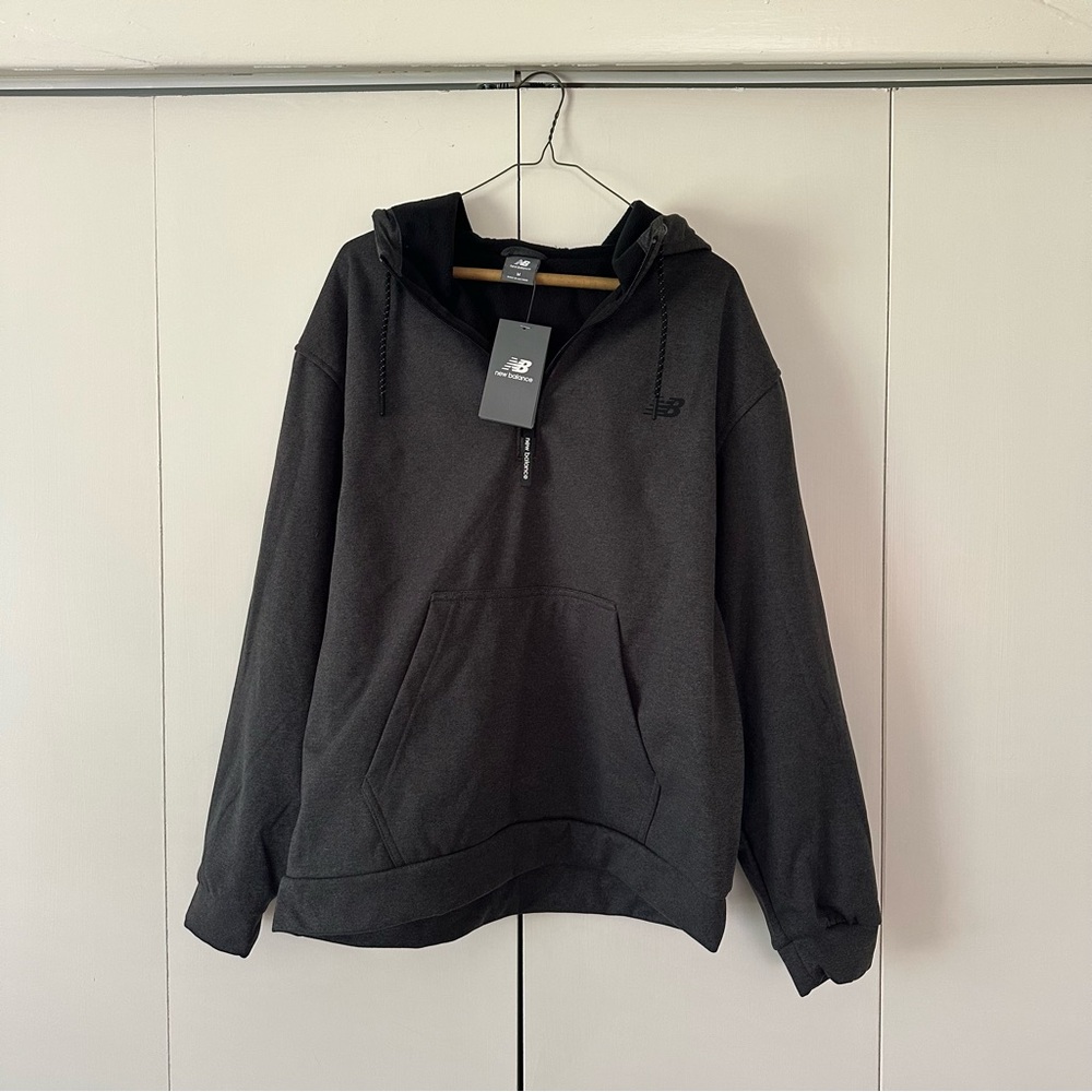 New Balance Men's Black Quarter Zip Hoodie Sweater